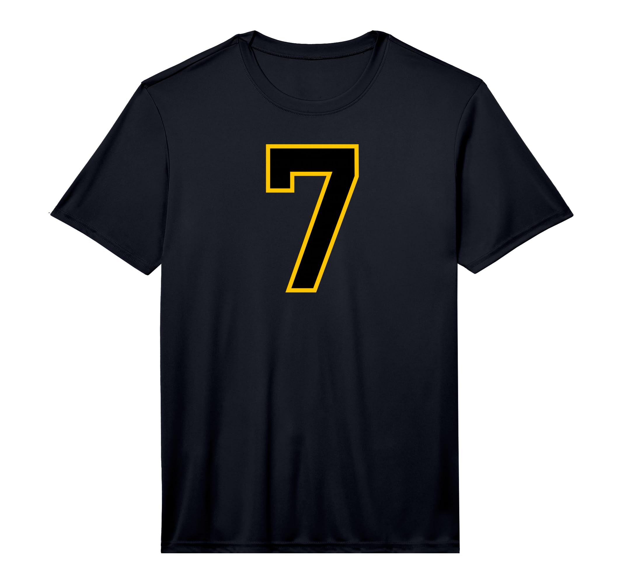 Yellow Black Sport Team Number 7 T-Shirt - Custom Art Print Unisex