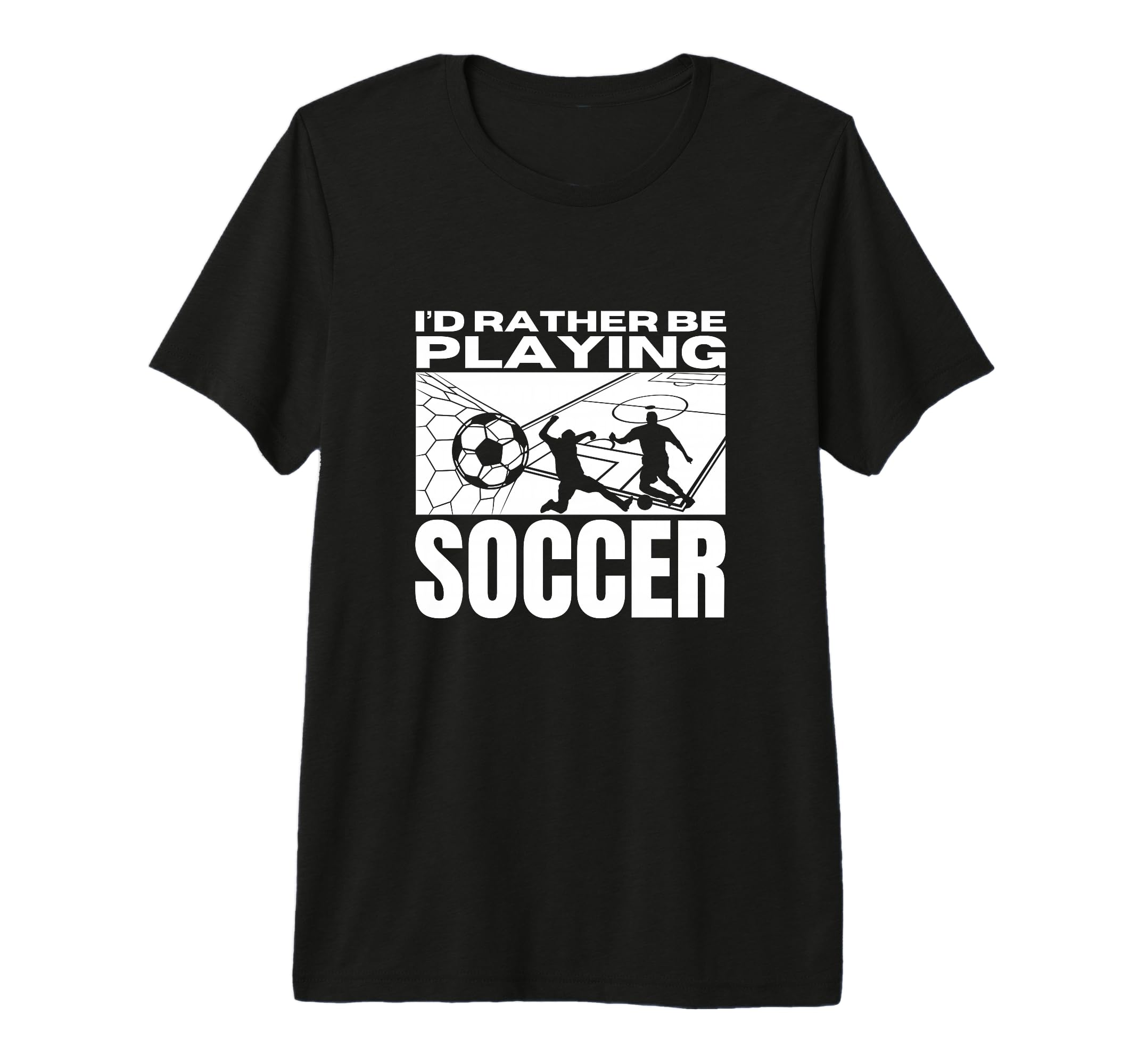 Id Rather Be Playing Soccer Funny T-Shirt - Aesthetic Graphic Unisex
