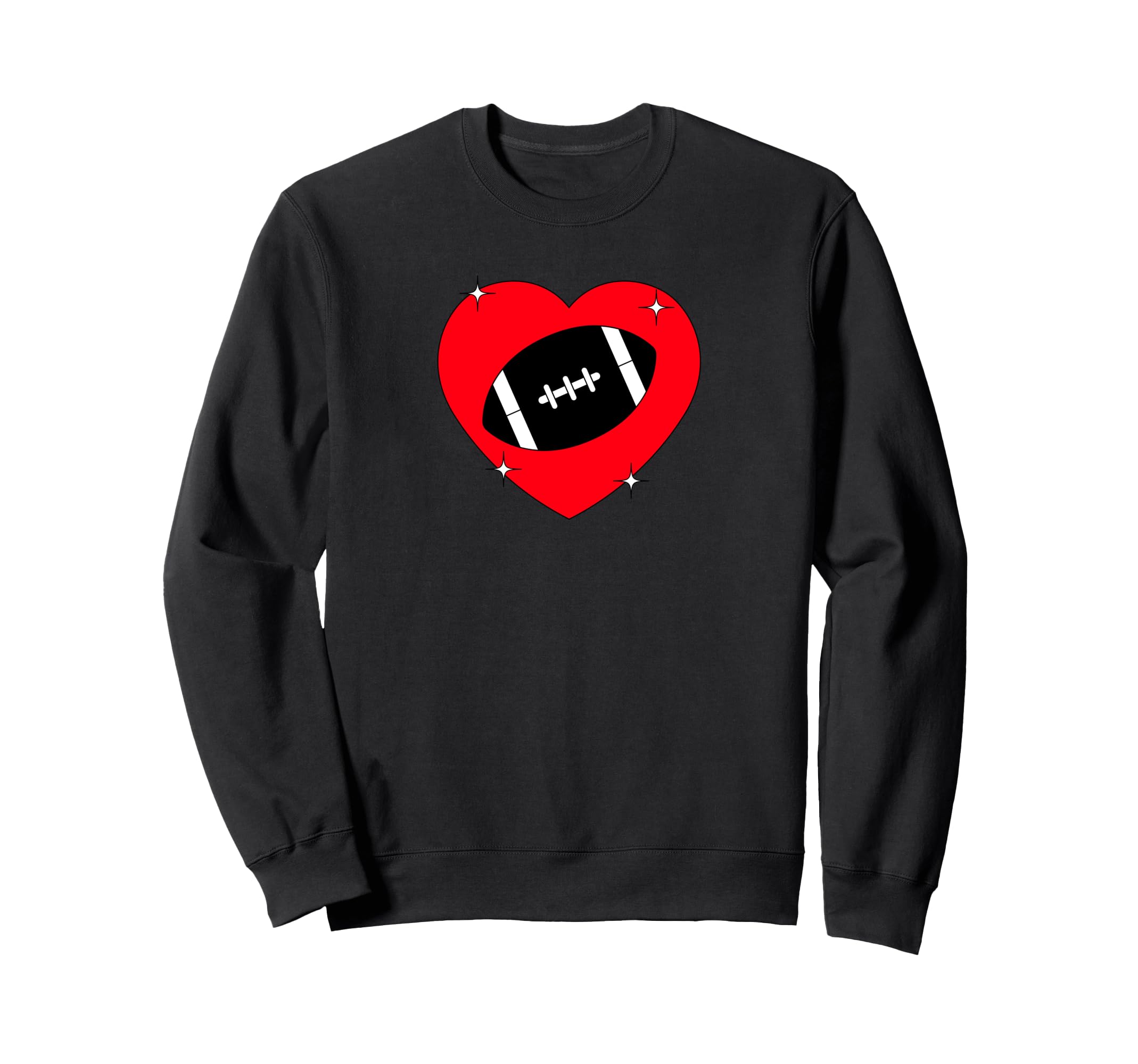 I Love Football I Heart Football Sweatshirt - Aesthetic Graphic Unisex