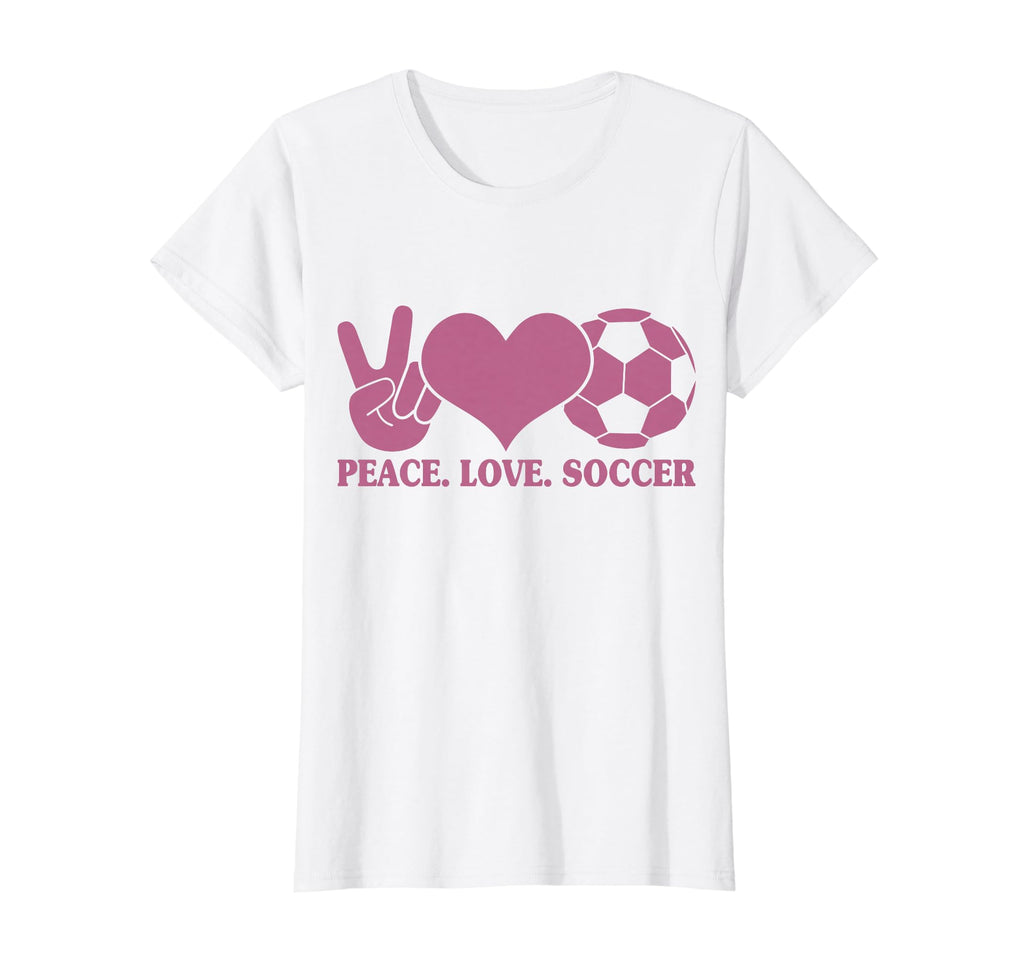 Peace Love Soccer Soccer Player Soccer T-Shirt - Aesthetic Graphic Unisex