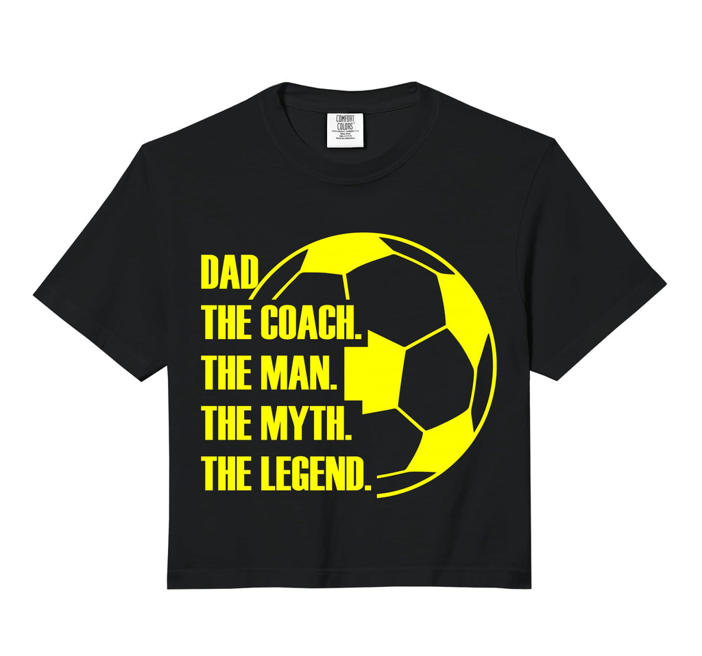 Dad Coach Myth Legend Soccer Dad Gift T-Shirt - Minimalist Print Unisex