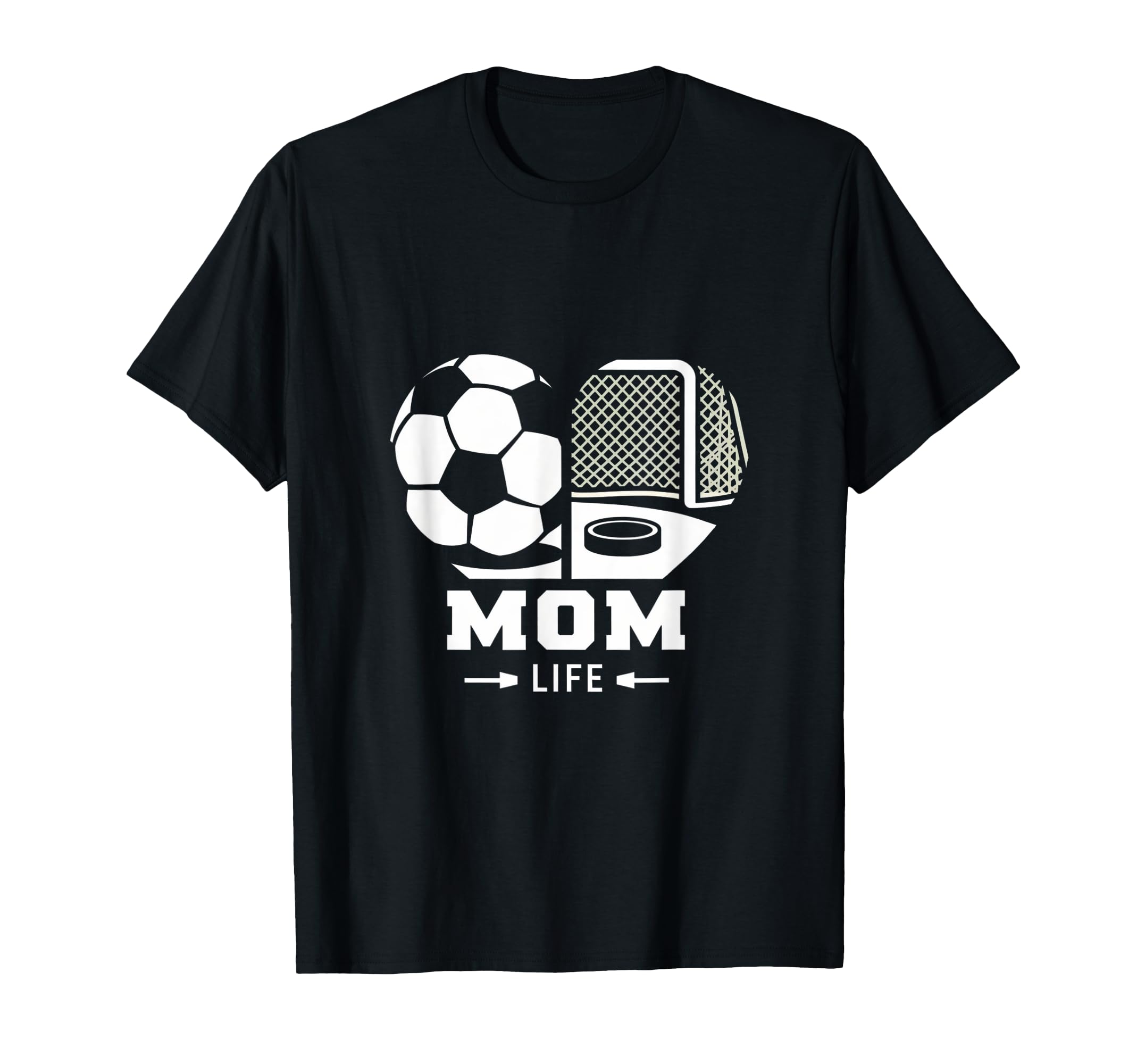 Mom Life Heart Funny Soccer Hockey Mom T-Shirt - Novelty Apparel Men Women