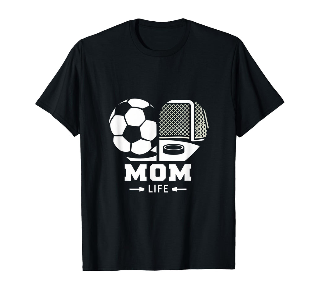 Mom Life Heart Funny Soccer Hockey T-Shirt - Fun Novelty Design for Adults