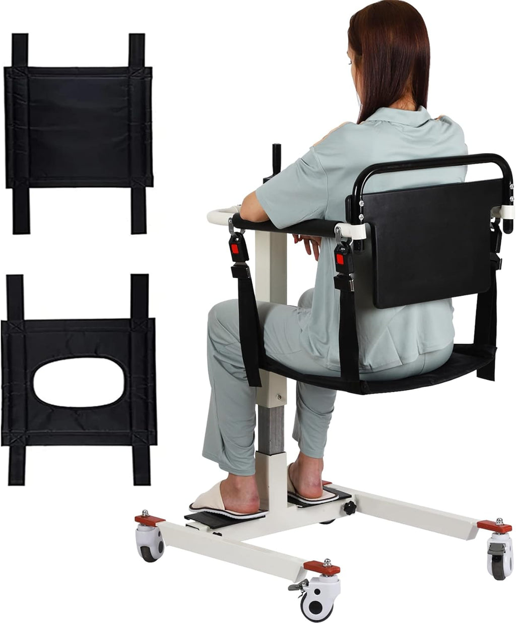 Patient Lift Transfer Chair, Patient Lift Wheelchair for Home and Car Portable Patient Lift Chair Wheelchair Lift for Home, Disabled and Elderly Nursing, Height/Width Adjust