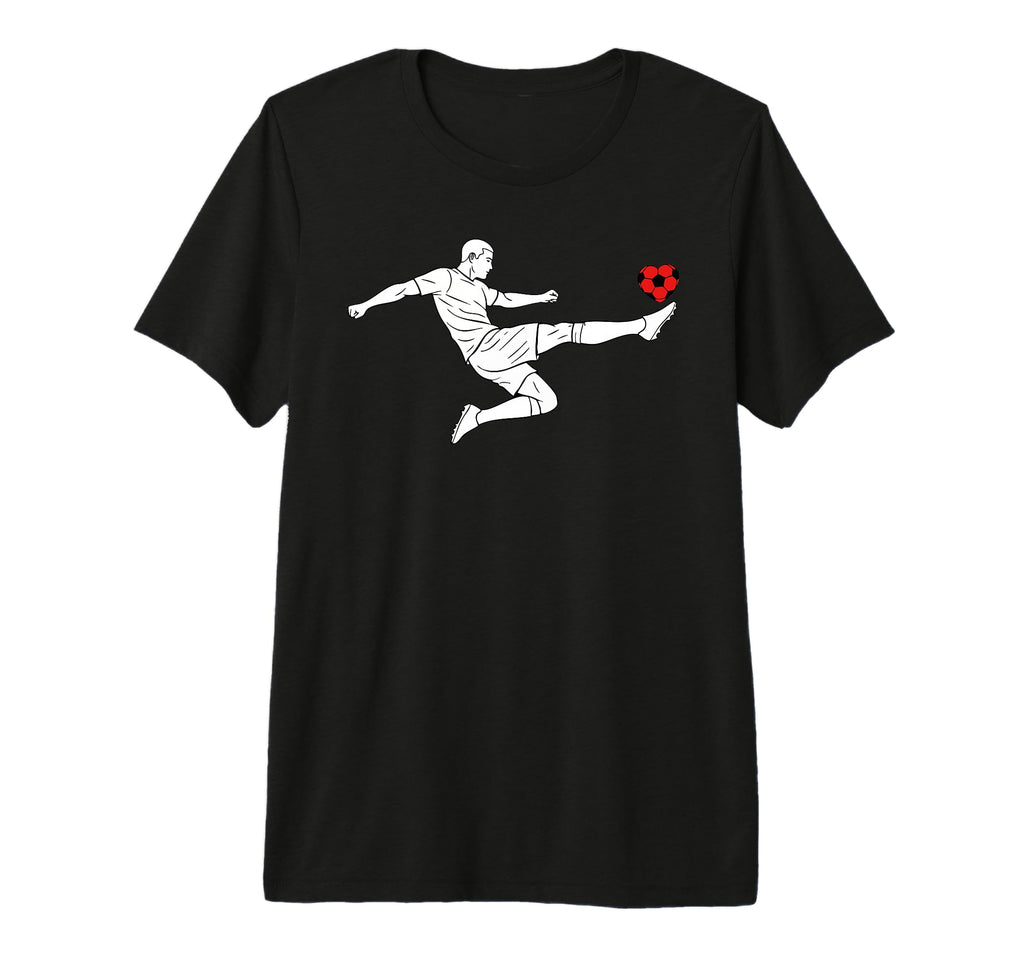 Valentines Us Soccer Player Silhouette T-Shirt - Unique Graphic Men Women