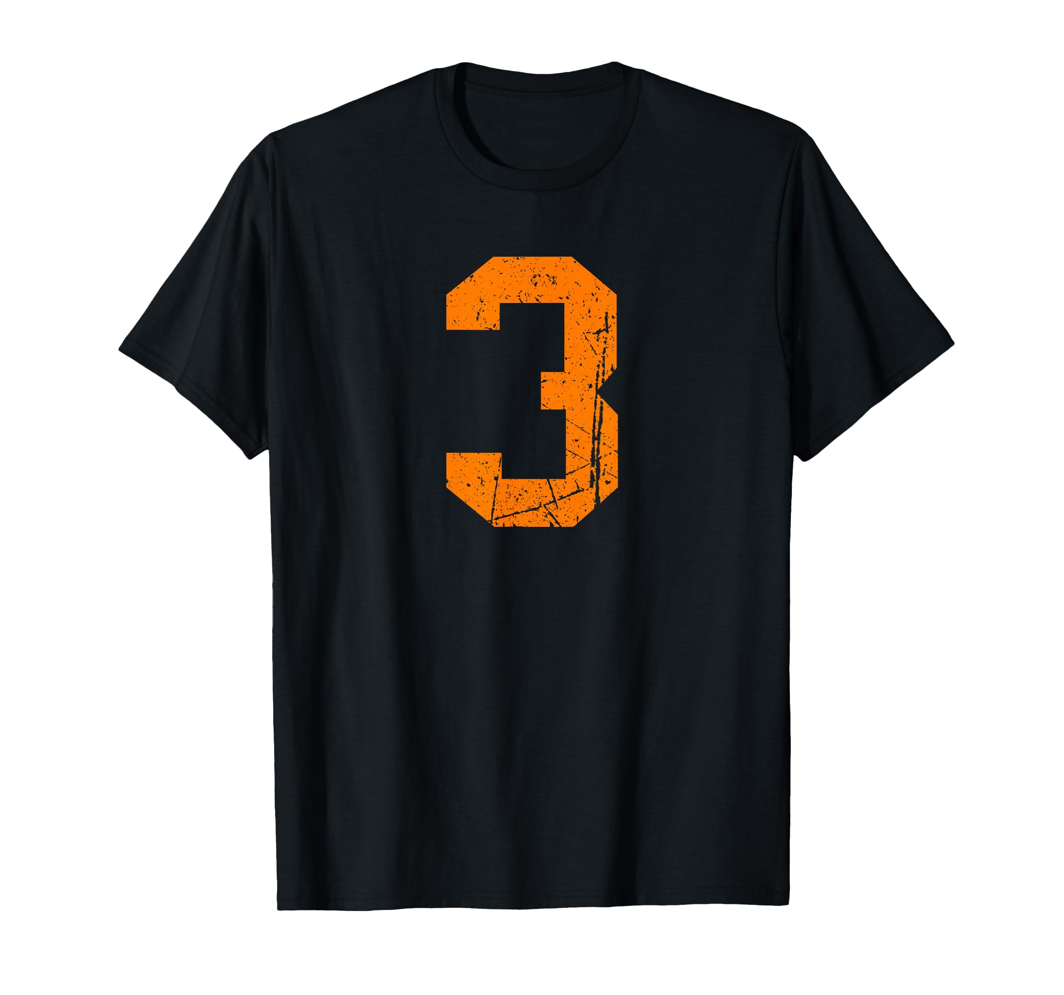 Orange Sports Team Number 3 T-Shirt - Custom Art Print Men Women