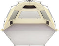 Oileus XX-Large Pop Up Beach Tent Sun Shelter for 5-6 Person Portable Sun Shade Instant Tent for Beach with Carrying Bag, Stakes, 6 Sand Pockets, Anti UV for Fishing Hiking Camping Khaki