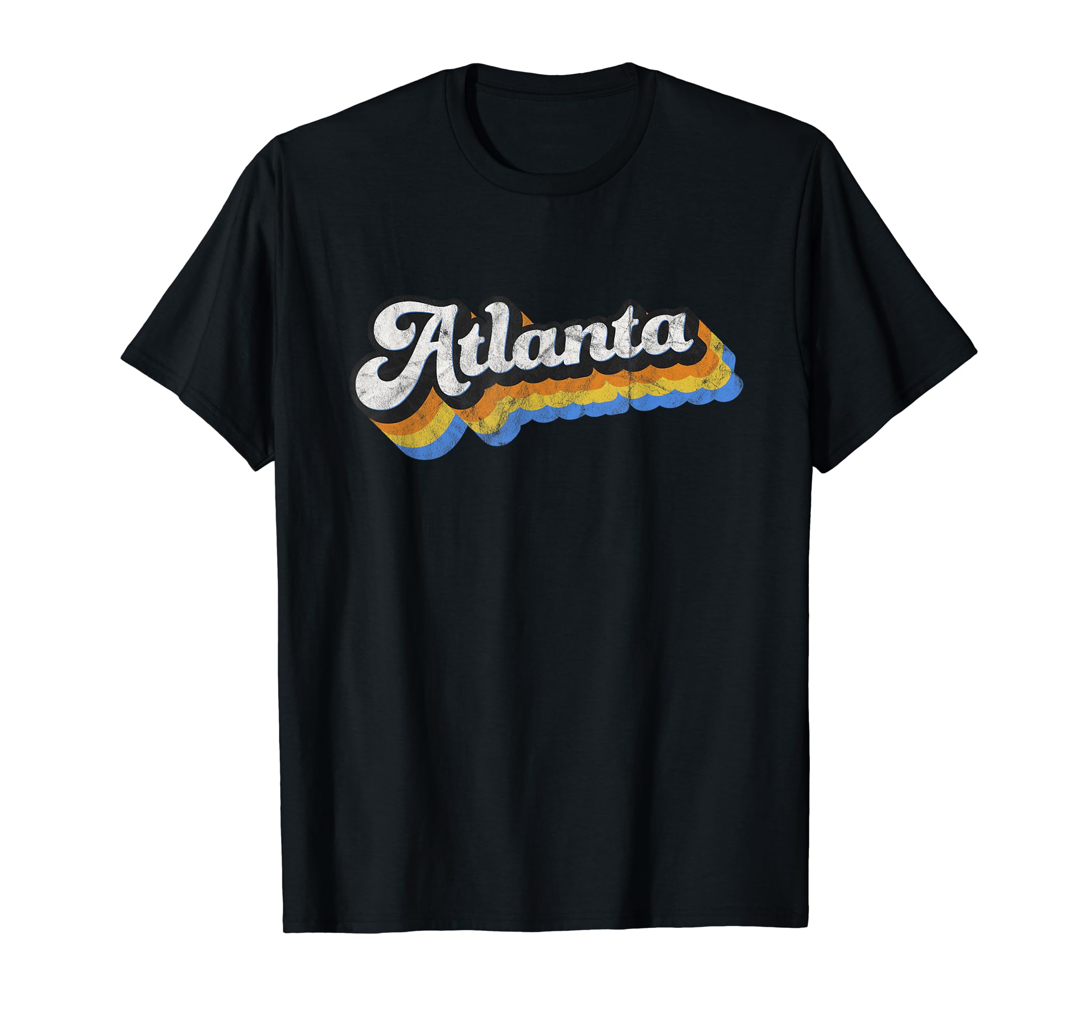 Atlanta Distressed Baseball Script T-Shirt - Trendy Graphic for Adults