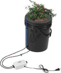 VEVOR DWC Hydroponics Grow System, Hydroponic Growing System with Top Drip Kit, 5-Gallon Deep Water Culture with Air Pump, Air Stone and Water Level Device for Leafy Vegetables(1 Bucket+Top Drip Kit)