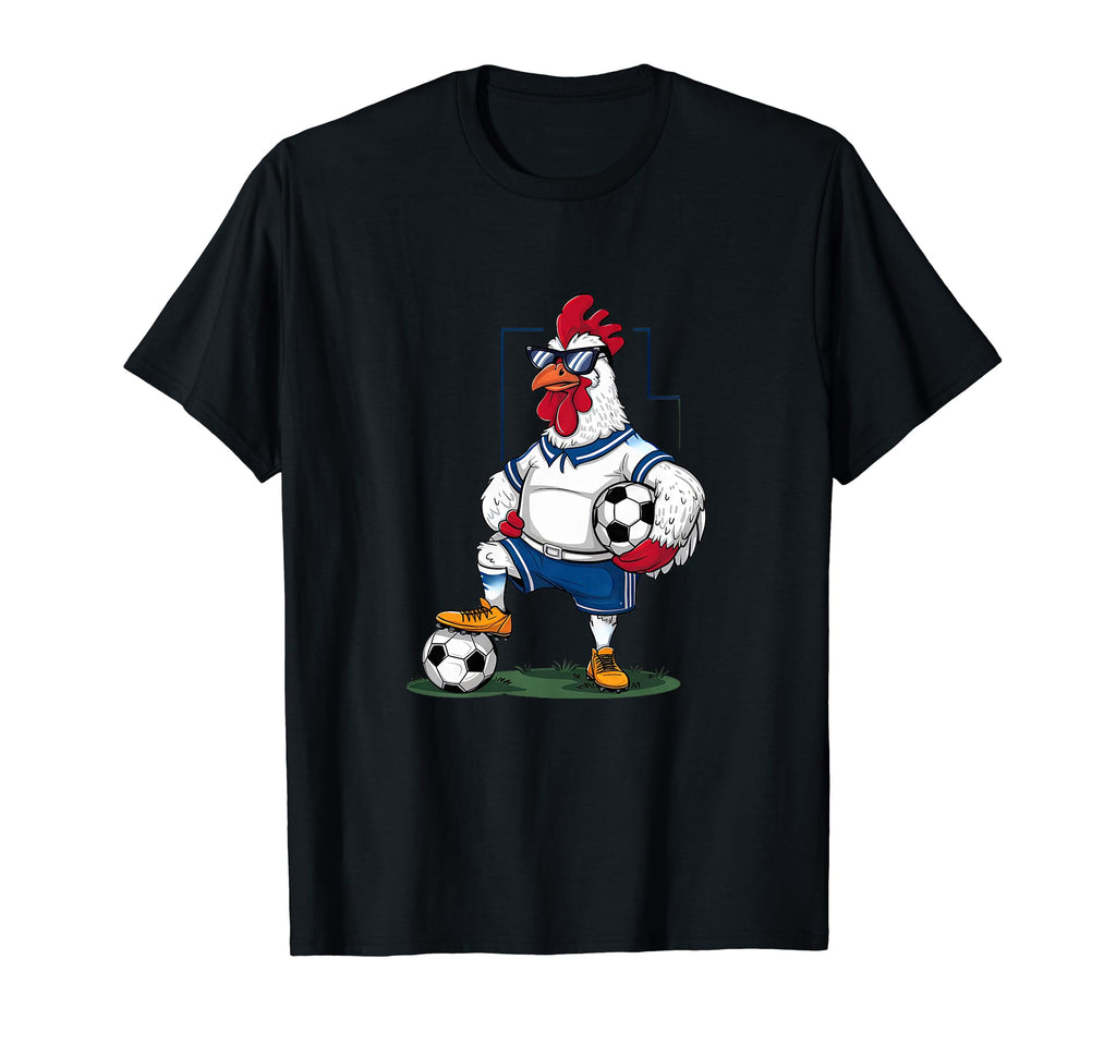 Funny Chicken Soccer Player Sports T-Shirt - Trendy Graphic Men Women