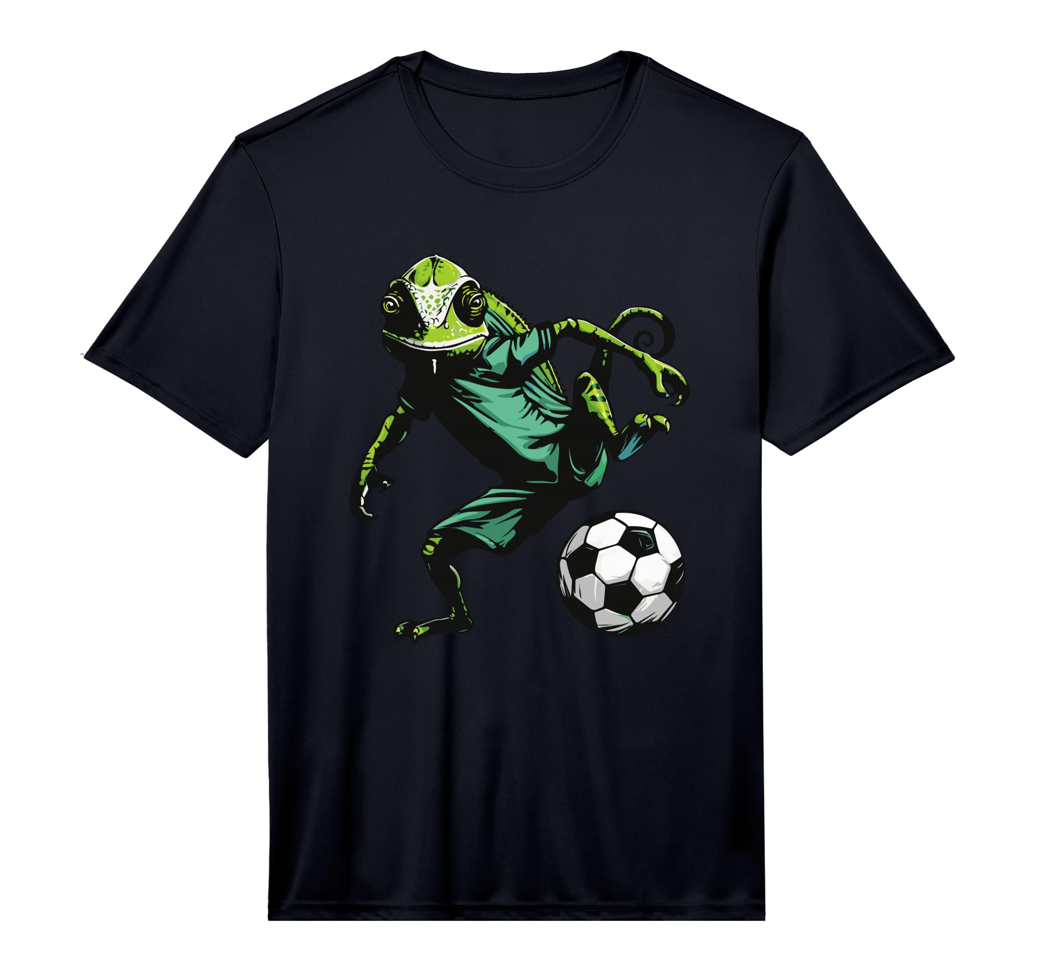 Chameleon Lizards Soccer Player Reptile T-Shirt - Graphic Print Men Women