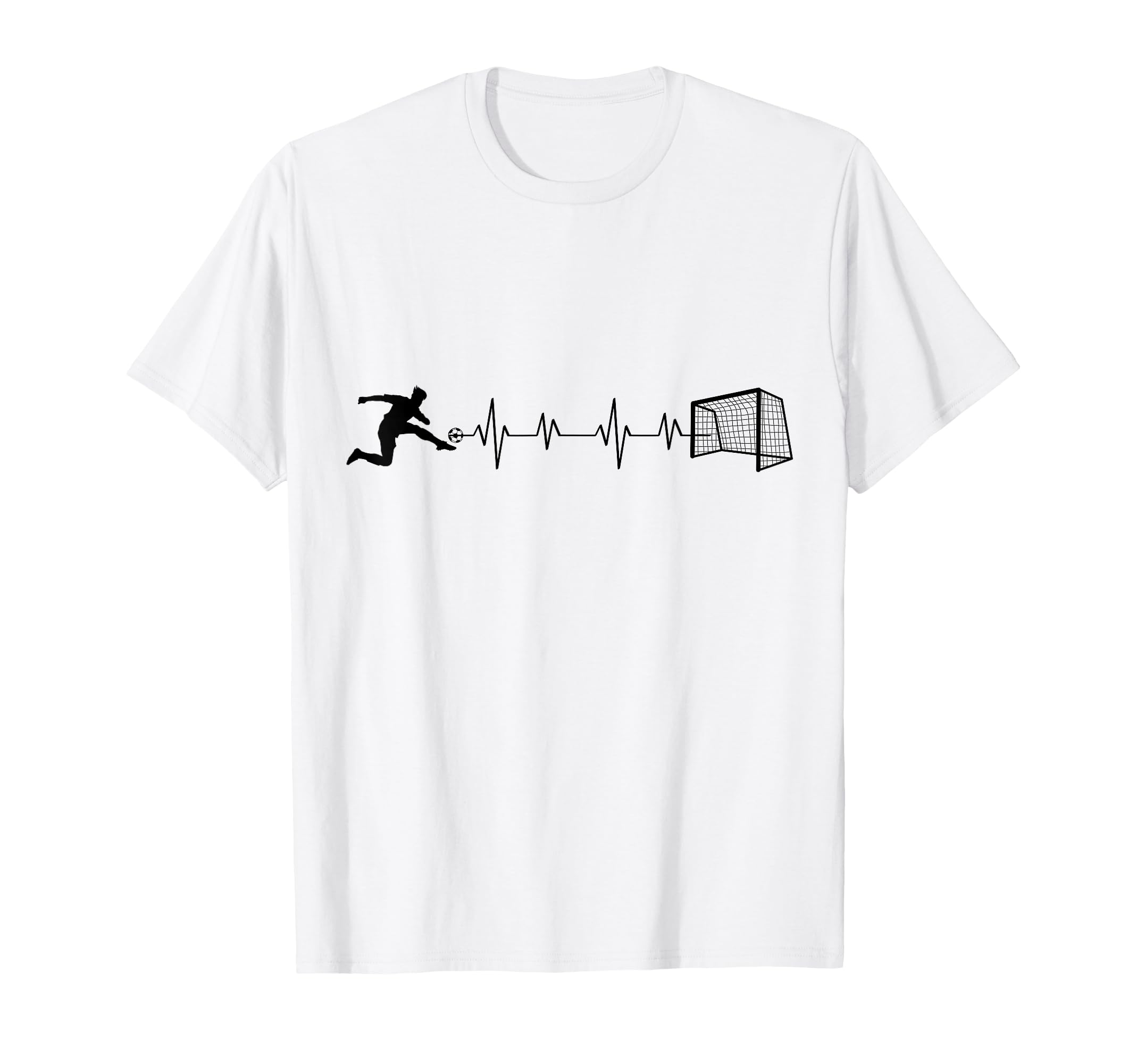 Soccer Player Kicking Ball Sports T-Shirt - Minimalist Print for Adults