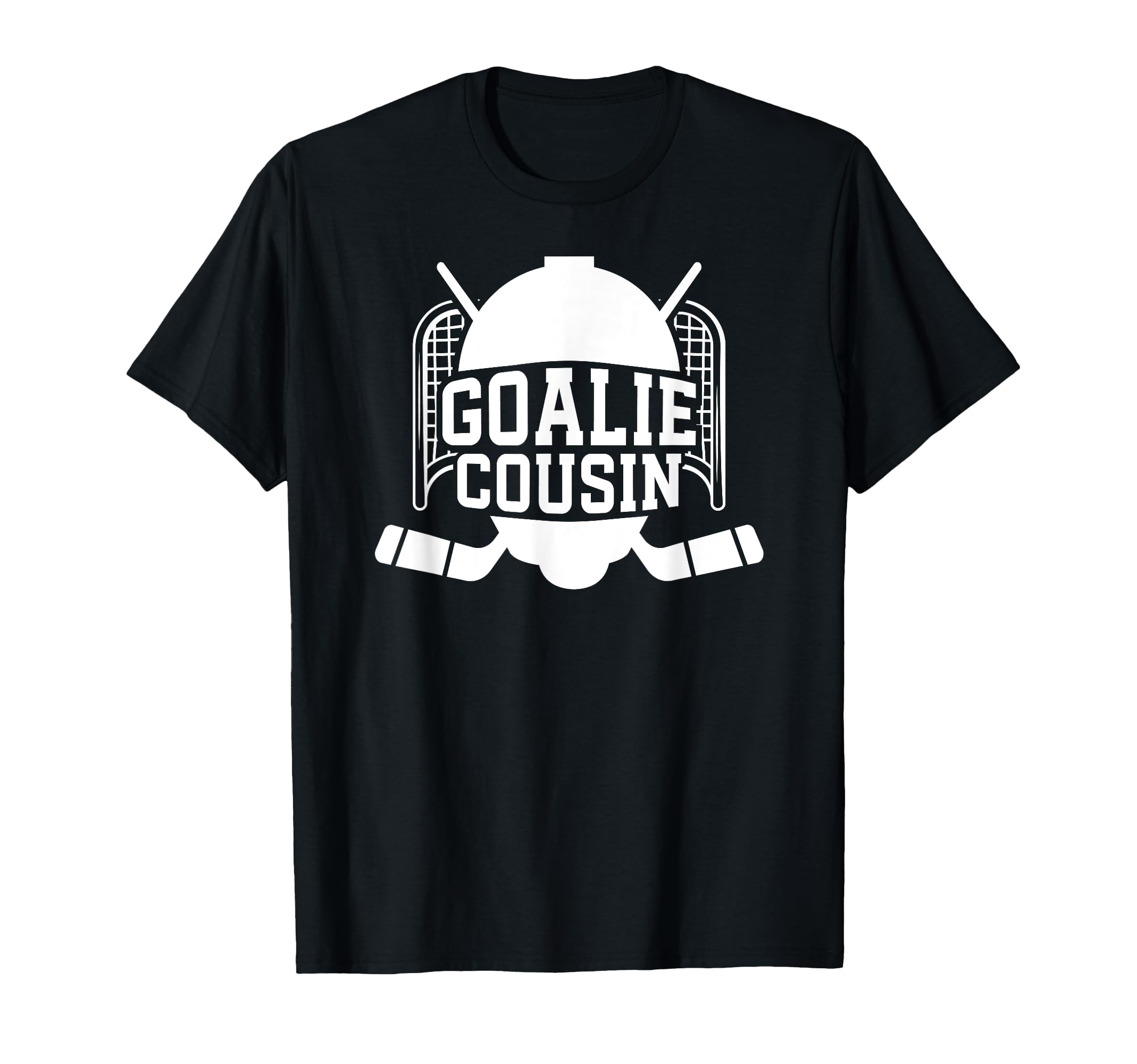 Ice Hockey Goalie Cousin Hockey Keeper T-Shirt - Graphic Print for Adults