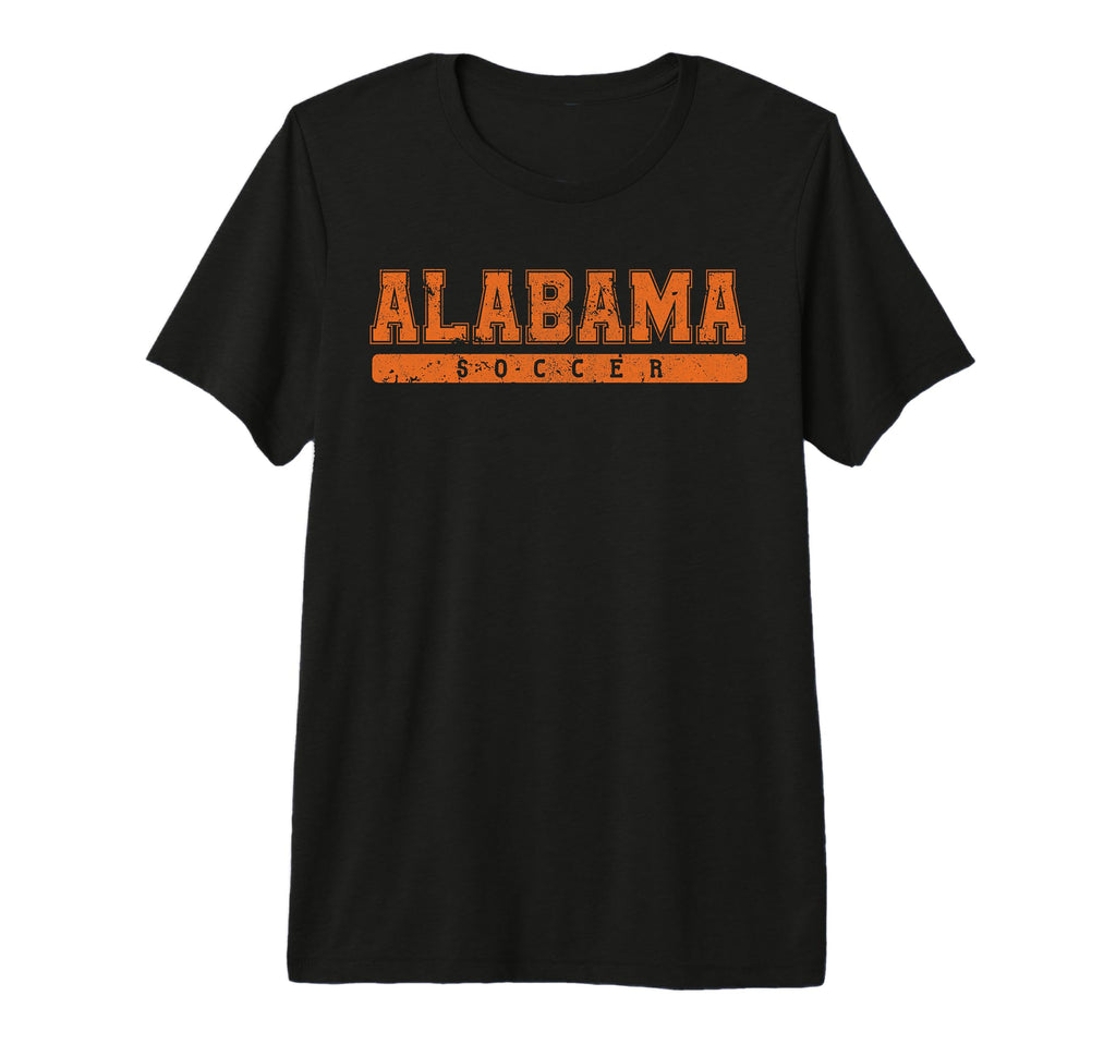 Alabama Soccer Orange Text Tri T-Shirt - Casual Everyday Wear for Adults