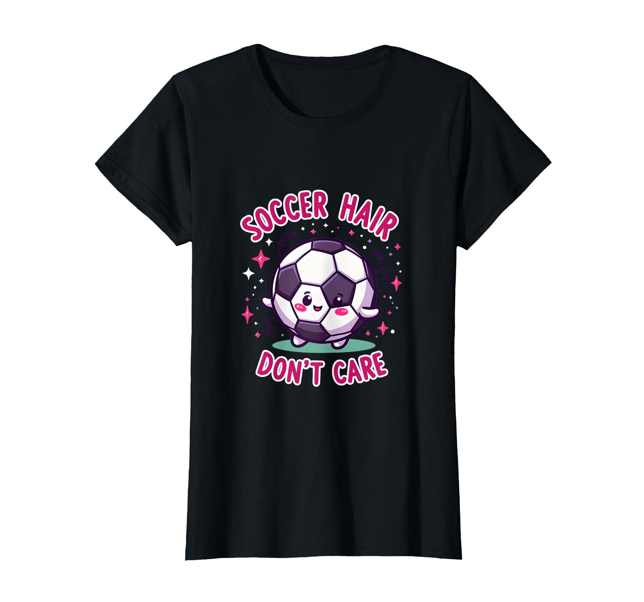 Soccer Hair Dont Care Soccer T-Shirt - Minimalist Print for Adults
