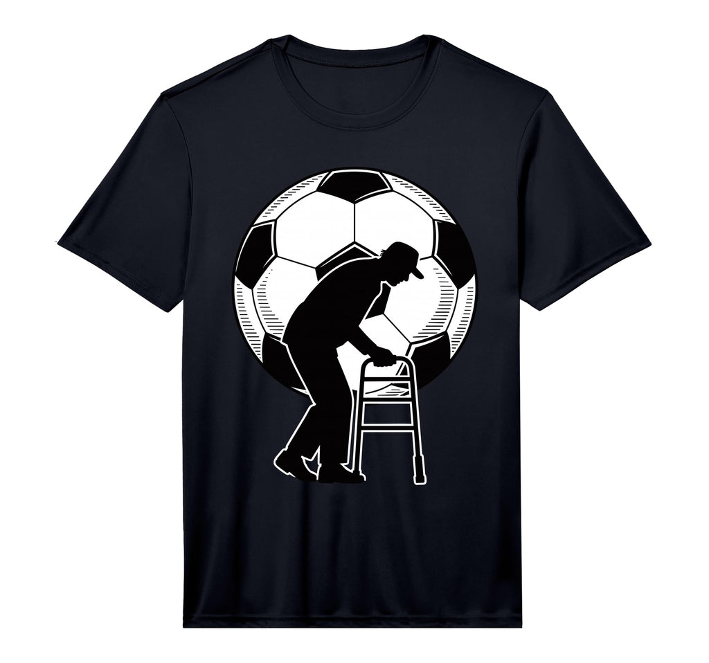 Mens Old Silhouette Soccer Ball T-Shirt - Minimalist Print for Adults