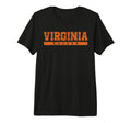 Virginia Soccer Orange Text Tri Blend T-Shirt - Graphic Print Unisex
