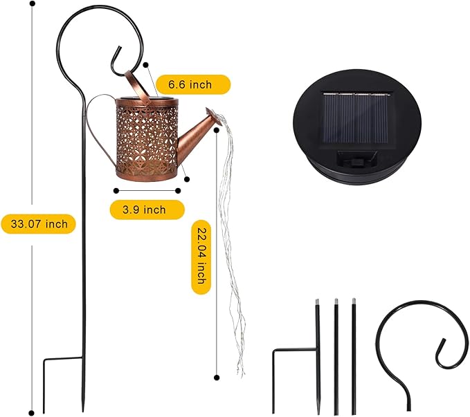 2 Pack Watering Can with Lights,Solar Lanterns Outdoor Hanging Waterproof Garden Decor,Solar Outdoor Garden Decorative,Decorations for Lawn Path Patio