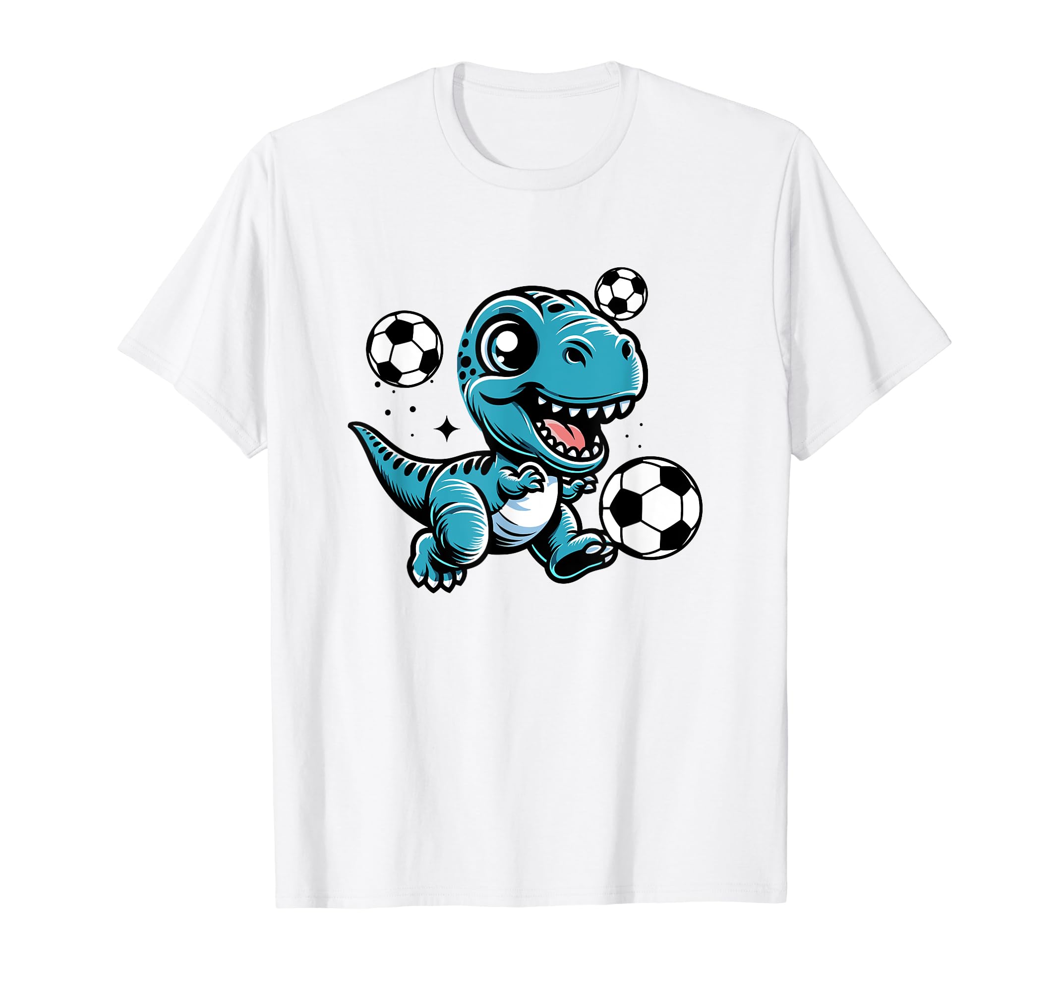 Funny Soccer Ball Dinosaur T-Shirt - Custom Art Print Unisex