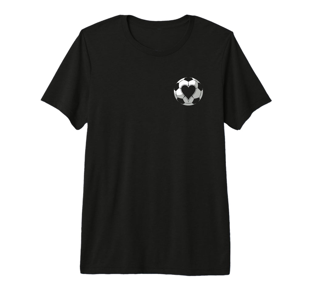Soccer Love Heart Tri Blend T-Shirt - Graphic Print for Adults