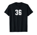 Number 36 80S 90S Soccer Team Jersey T-Shirt - Casual Everyday Wear Unisex