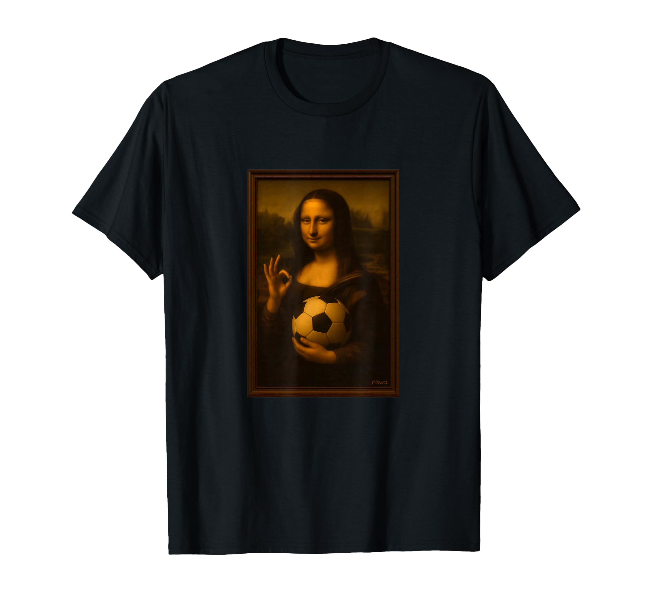 Hoops Nowa Mona Lisa Loves Soccer T-Shirt - Custom Art Print for Adults
