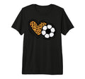 Leopard Heart Soccer Ball Football T-Shirt - Novelty Apparel for Adults