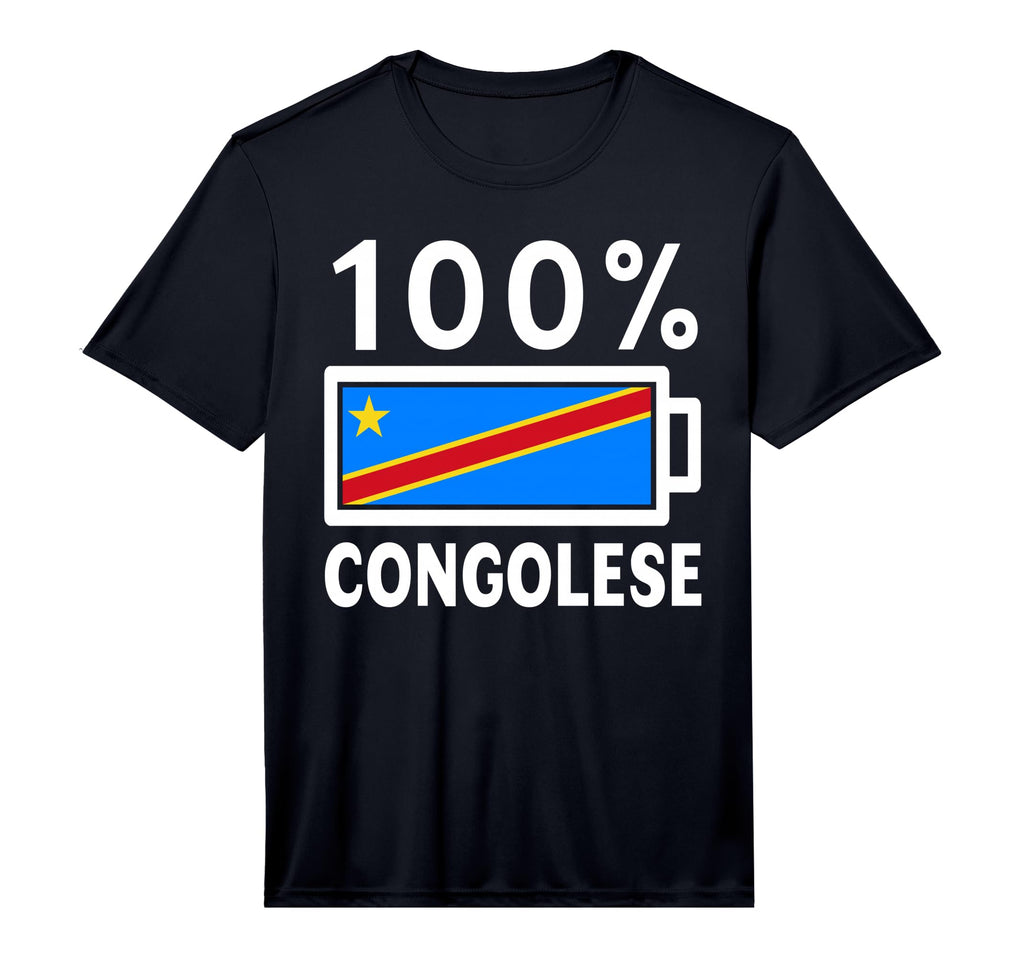 Congo Republic Flag 100 T-Shirt - Casual Everyday Wear for Adults