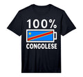 Congo Republic Flag 100 T-Shirt - Casual Everyday Wear for Adults