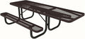 Coated Outdoor Furniture Heavy-Duty Portable ADA-Compliant Outdoor Picnic Table, Expanded Metal Patio Dining Furniture Made in America (8ft Rectangular, One-Side Handicap, Brown)