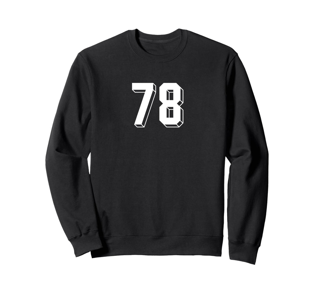 Number 78 80S 90S Soccer Team Sweatshirt - Minimalist Print for Adults