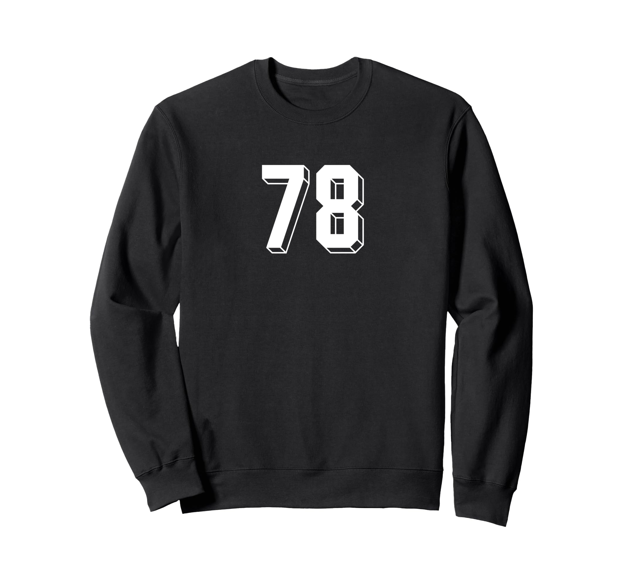 Number 78 80S 90S Soccer Team Sweatshirt - Minimalist Print for Adults