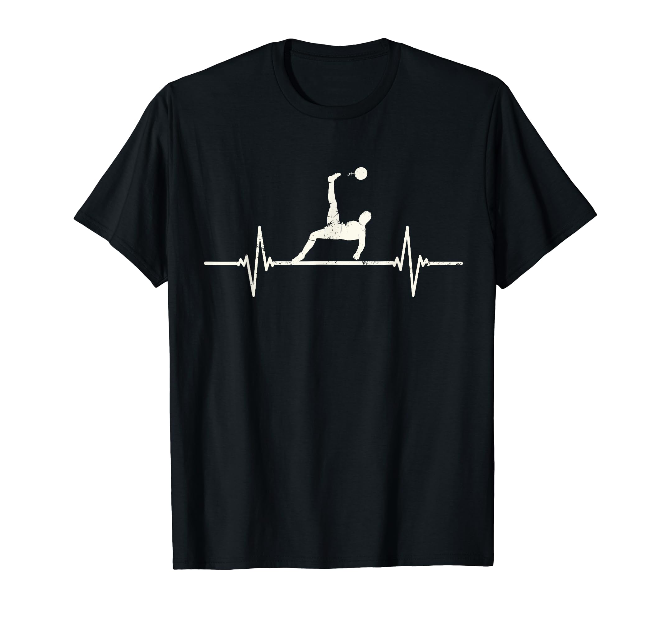 Soccer Player Heartbeat Goalie T-Shirt - Graphic Print for Adults