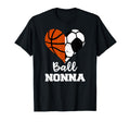 Ball Nonna Heart Funny Soccer T-Shirt - Trendy Graphic for Adults