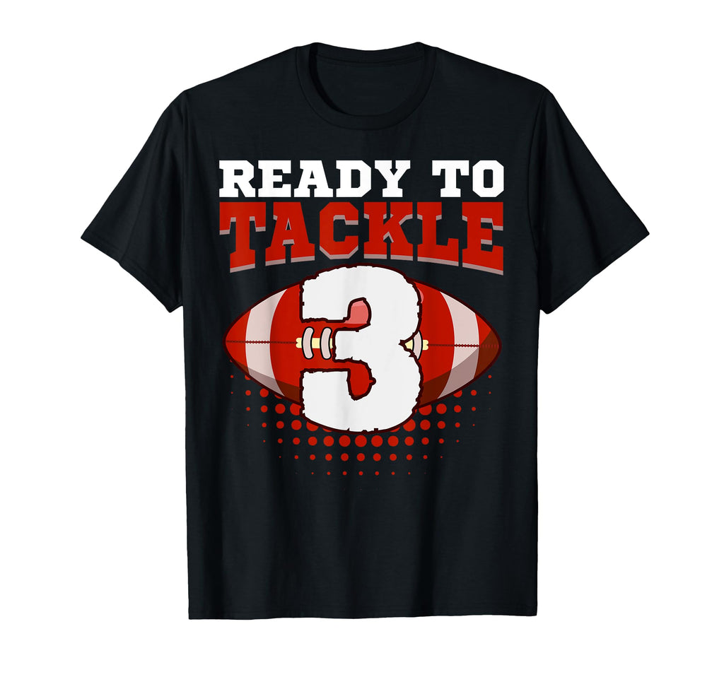 Football 3Rd Birthday Player Tackle T-Shirt - Custom Art Print for Adults