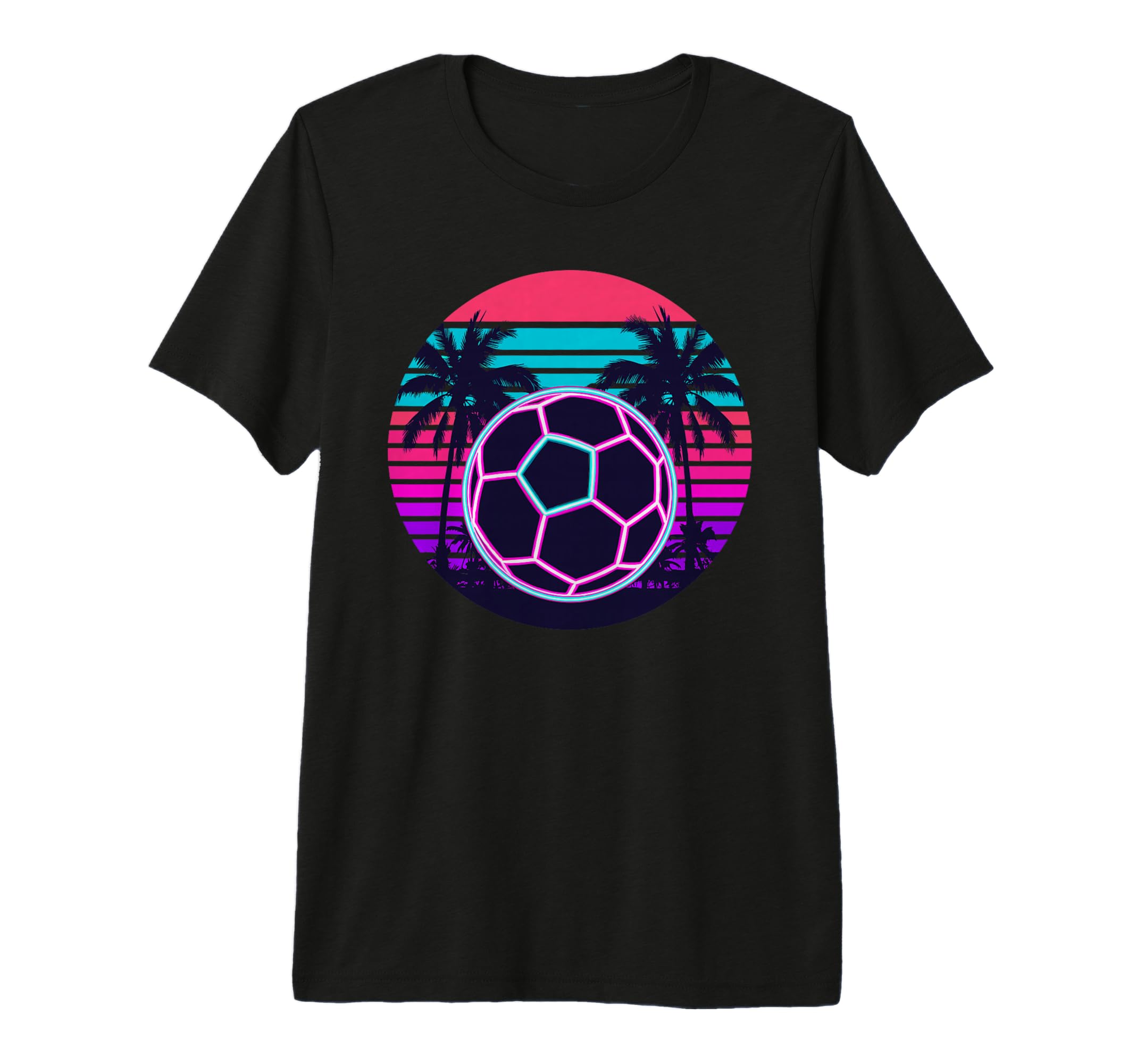 Beach Palm Soccer Ball Football Tri T-Shirt - Trendy Graphic Men Women