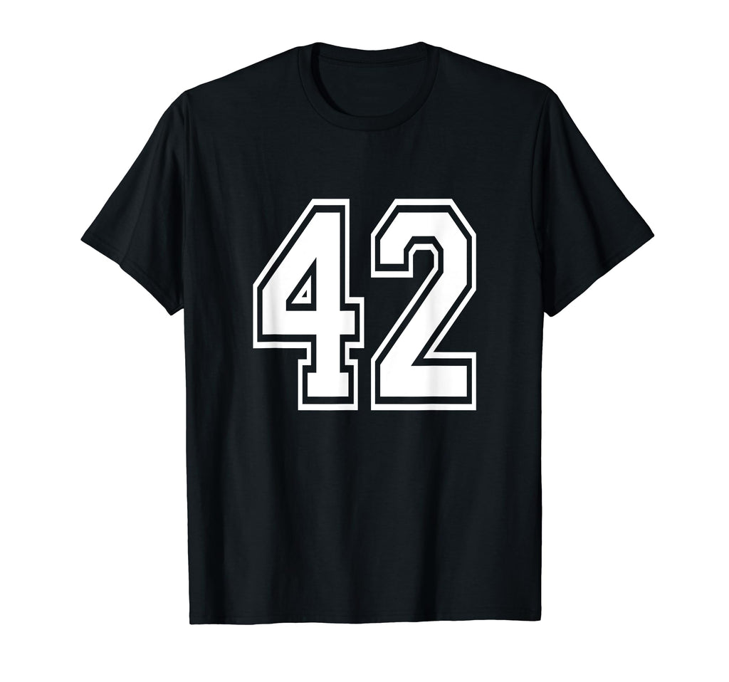 Number 42 Birthday Varsity Sports T-Shirt - Casual Everyday Wear Unisex