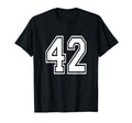 Number 42 Birthday Varsity Sports T-Shirt - Casual Everyday Wear Unisex