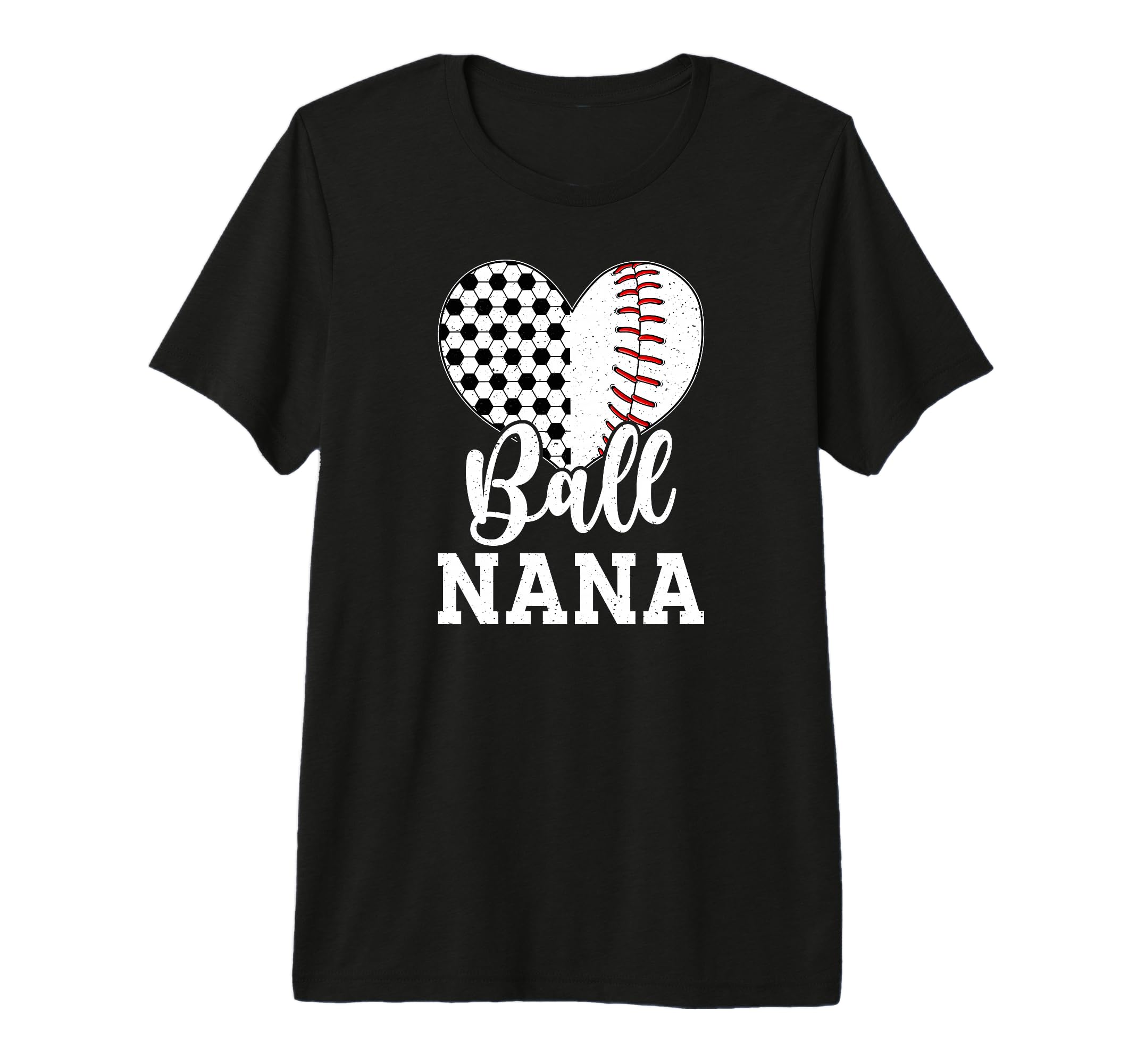 Ball Nana Grandma Heart Baseball T-Shirt - Custom Art Print for Adults