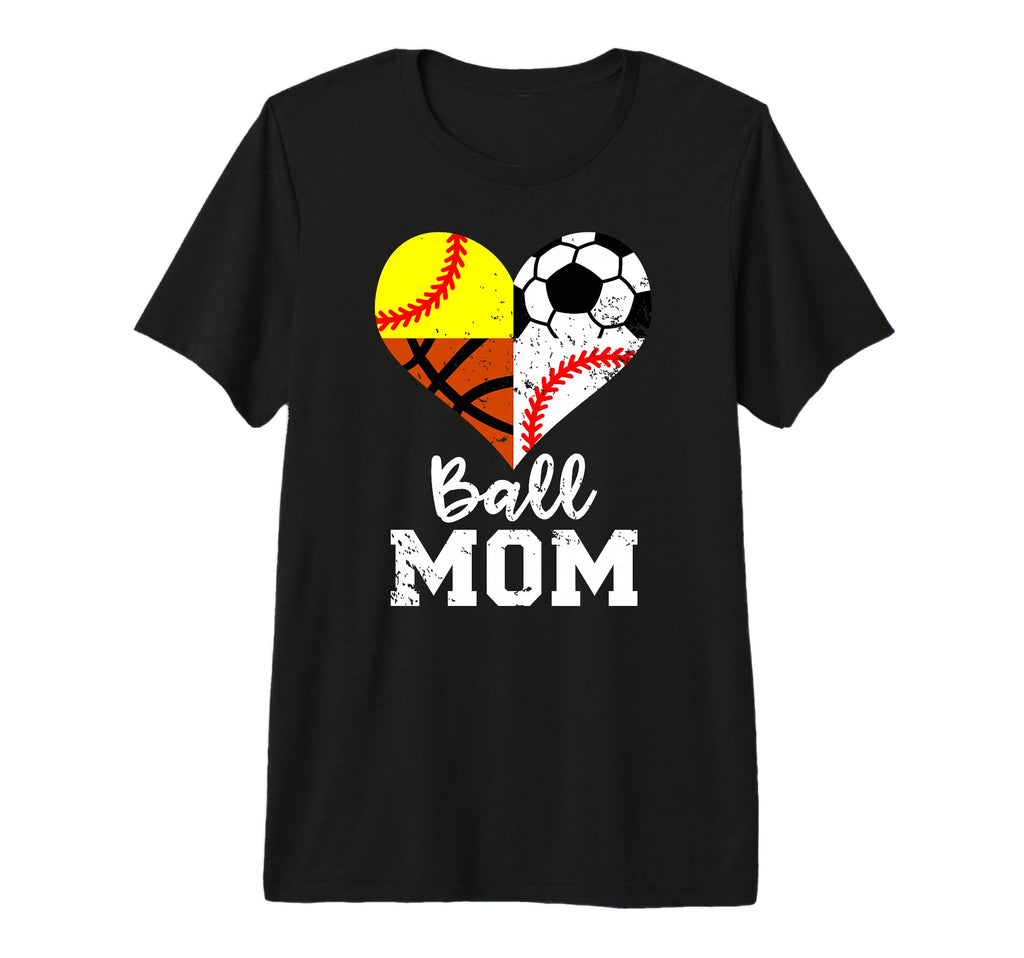 Ball Mom Funny Soccer Baseball T-Shirt - Casual Everyday Wear Unisex