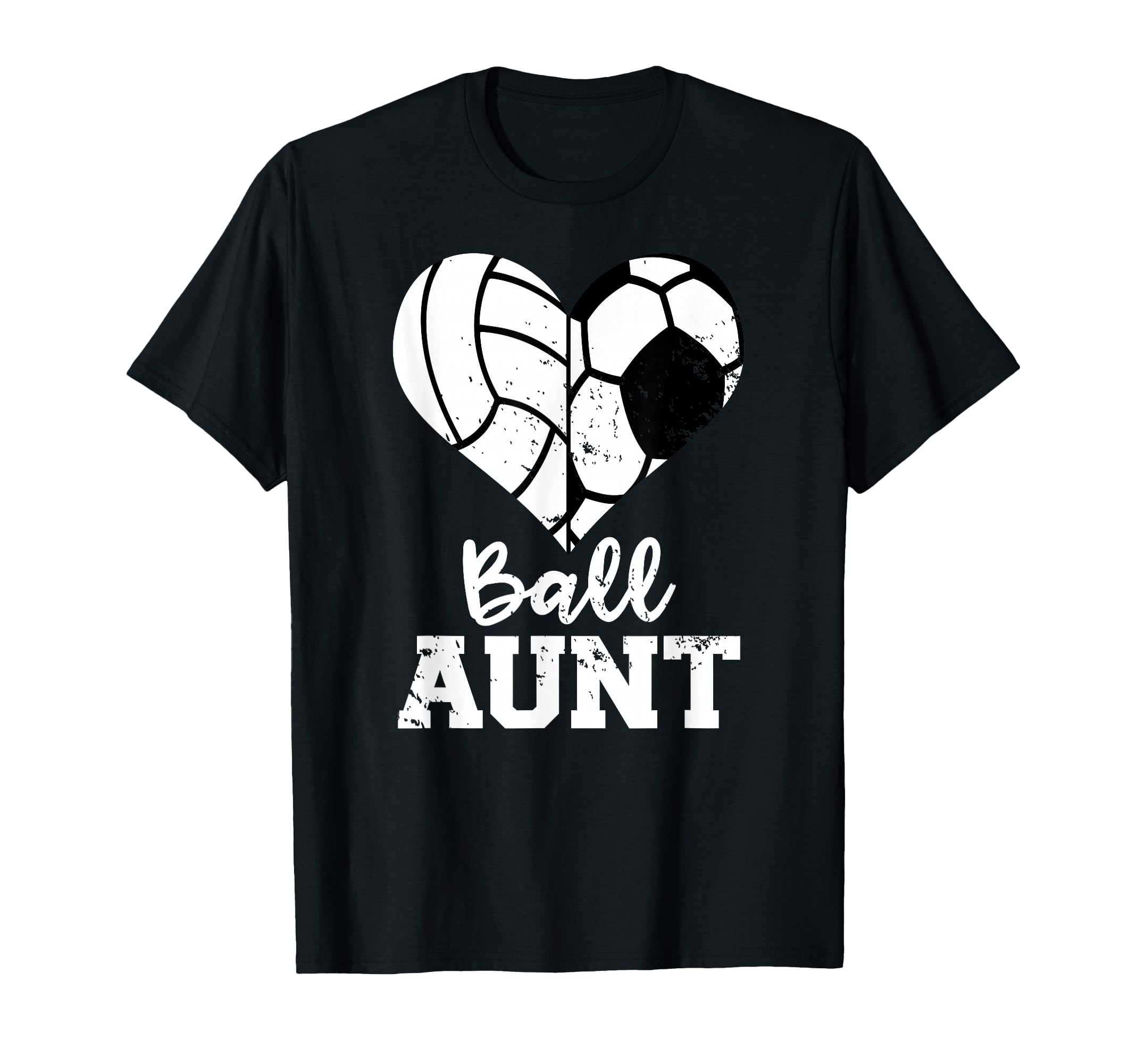 Ball Aunt Heart Funny Soccer Volleyball T-Shirt - Unique Graphic Men Women