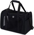 Airline Approved Soft Sided Pet Carrier for Small and Medium Dogs, Cats, and Puppies (Up to 15 lbs), Collapsible Portable Travel Bag for Dogs Cats (Black)