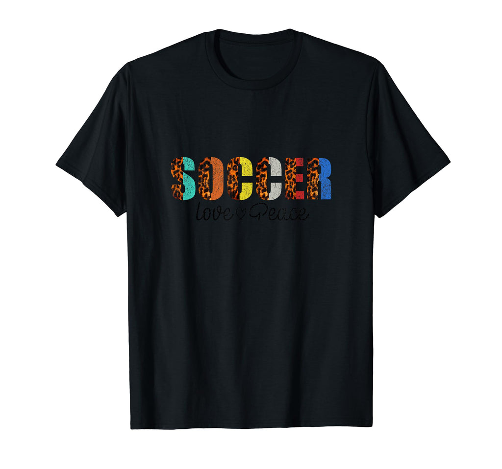 Soccer Love Peace Funny Colorful T-Shirt - Novelty Apparel Men Women
