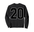 Black Sports Team Number 20 Fan Sweatshirt - Unique Graphic Men Women
