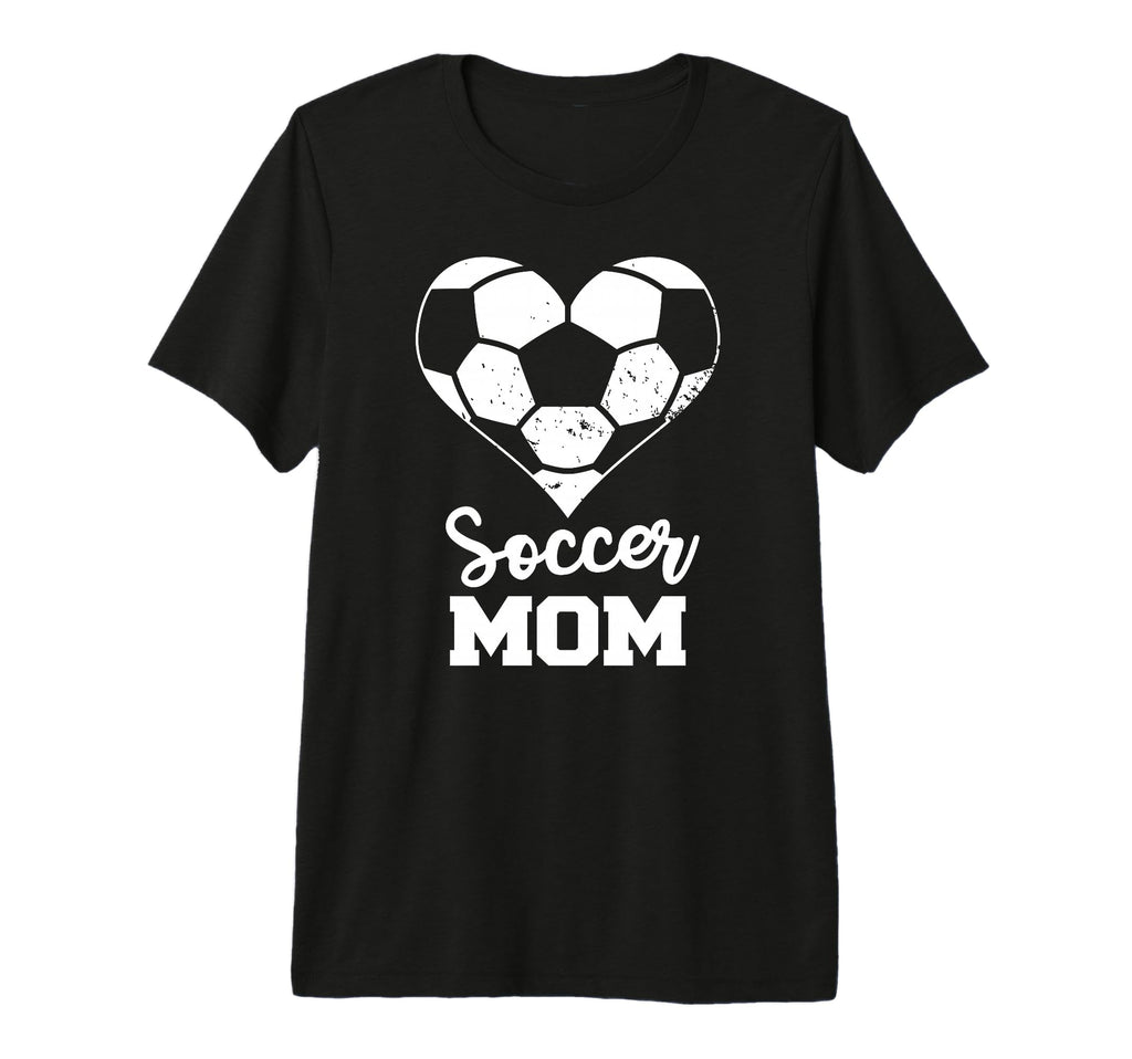 Soccer Mom Heart Funny Soccer Tri Blend T-Shirt - Graphic Print for Adults