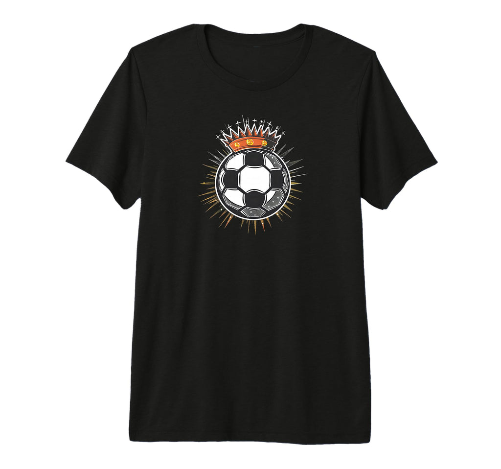 Crown Soccer Ball Soccer Coach Tri T-Shirt - Fun Novelty Design Unisex