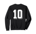 Number 10 Backside 80S 90S Team Jersey Sweatshirt - Novelty Apparel Unisex