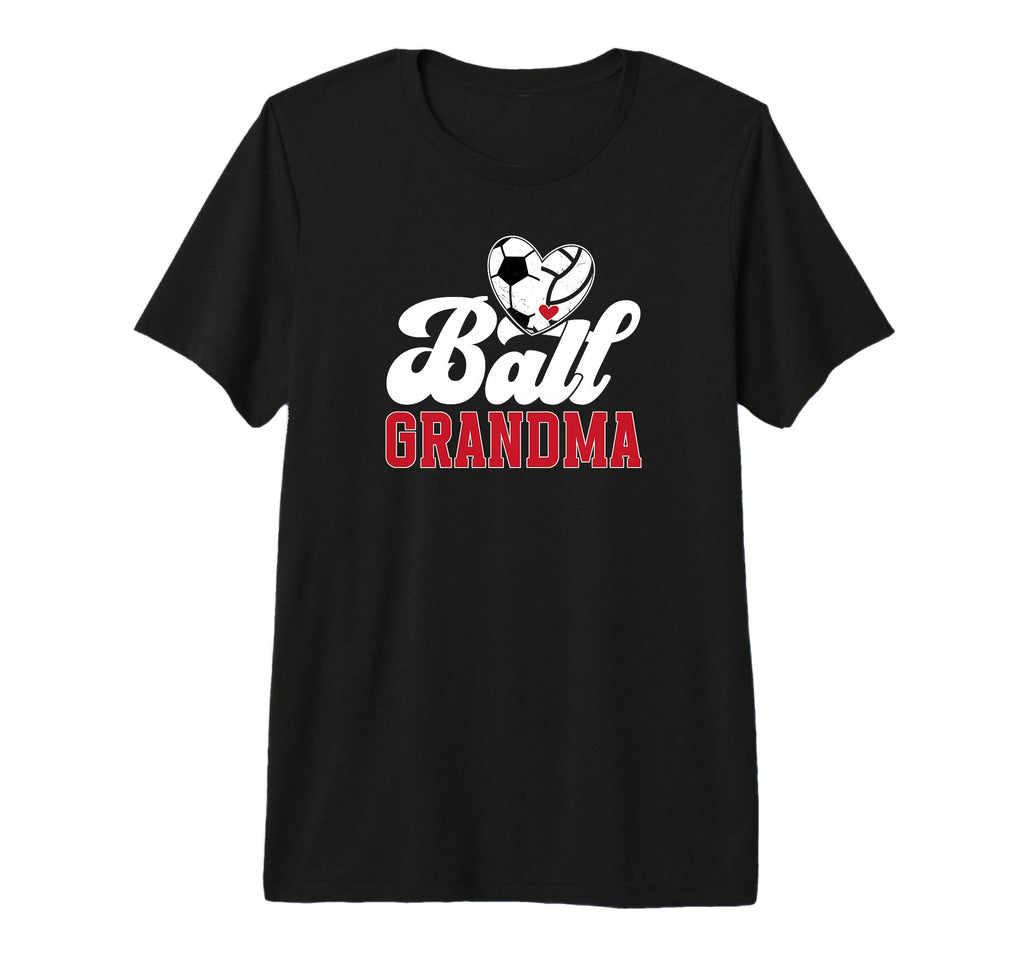 Ball Grandma Heart Soccer Volleyball T-Shirt - Unique Graphic Unisex