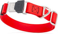 Dogline Biothane Waterproof Dog Collar with Herm Sprenger Stainless Steel Quick Release Buckle – Heavy Duty Tactical Durable Collar for Dogs – Comfortable and Safe Pet Collar, W 1" L 15-25", Red