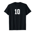 Number 10 80S 90S Soccer Team Jersey T-Shirt - Fun Novelty Design Unisex